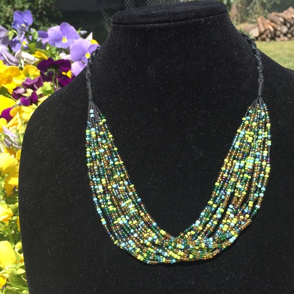 Beautiful 14 Strand Beaded Necklace - Picture 4 of 6